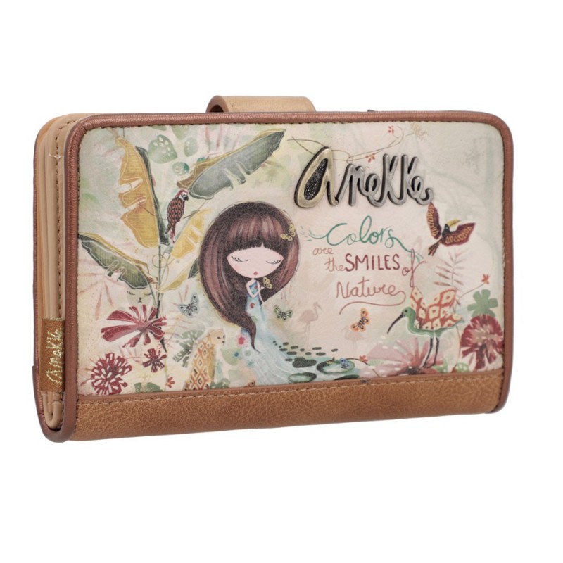 Portefeuille compact femme ANEKKE "Amazonia" | Compagnon tout en un moyen format pas cher
