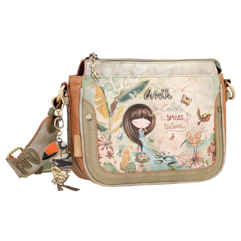 Sac bandoulière ANEKKE "Amazonia" | Sac femme porté croisé original pratique