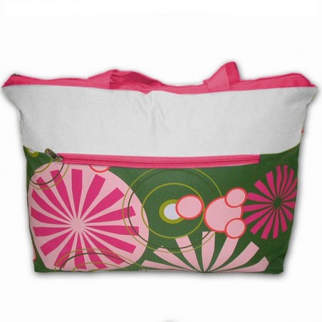 Sac de plage BENZI "Rayon" - blanc/rose