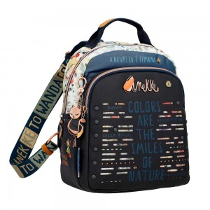 Sac à dos femme ANEKKE Nature Edition "Pachamama" | Sac ville loisirs léger pratique écologique bleu marine