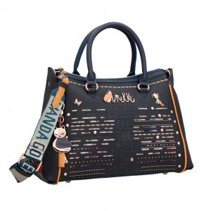 Sac à main anses courtes ANEKKE "Pachamama" bleu | Sac femme original élégant printemps été