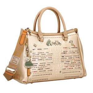 Sac à main anses courtes ANEKKE "Pachamama" beige | Sac femme original élégant printemps été
