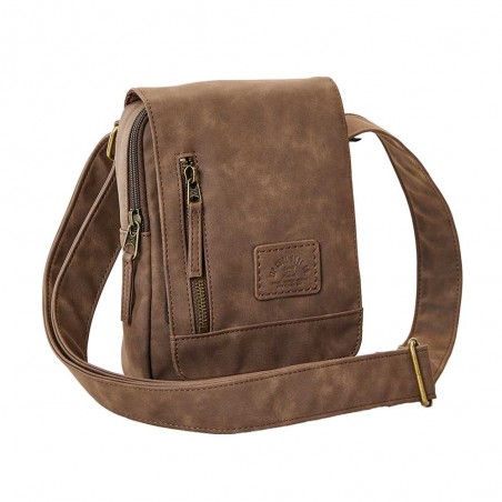 Sacoche bandoulière RIP CURL "Leazard" marron | Pochette porté croisé homme pas chère