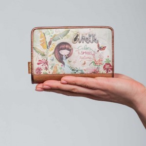 Portefeuille compact femme ANEKKE "Amazonia" | Compagnon tout en un moyen format pas cher