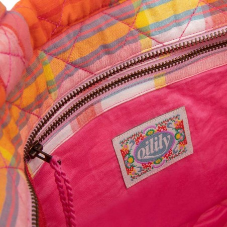 Sac shopping OILILY "Sanny" ikat | Grand cabas femme original tendance matelassé carreaux madras