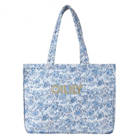 Sac shopping OILILY "Sanny" ruby | Grand cabas femme original tendance matelassé imprimé fleuri