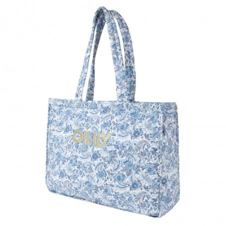 Sac shopping OILILY "Sanny" ruby | Grand cabas femme original tendance matelassé imprimé fleuri