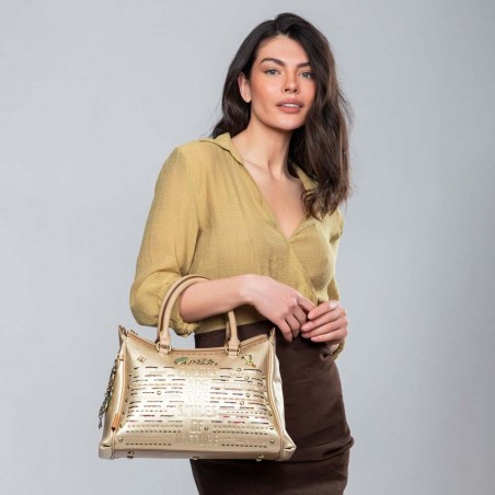 Sac à main anses courtes ANEKKE "Pachamama" beige | Sac femme original élégant printemps été