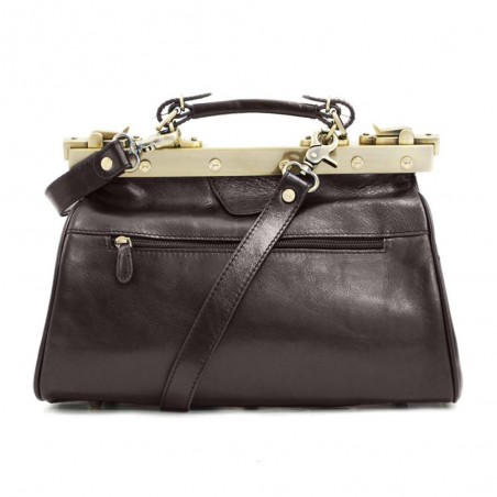 Sac à main en cuir KATANA "Doctor Bag" marron foncé | Sac femme style vintage sac de médecin cuir qualité luxe pas cher Sac à main en cuir KATANA "Doctor Bag" marron foncé | Sac femme style vintage sac de médecin cuir qualité luxe pas cher