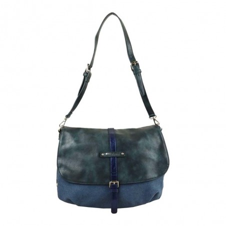 Sac bandoulière LES TROPEZIENNES "Molène" bleu | Sac femme porté croisé original pas cher