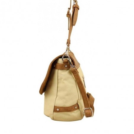 Sac bandoulière LES TROPEZIENNES "Molène" beige | Sac femme porté croisé original pas cher