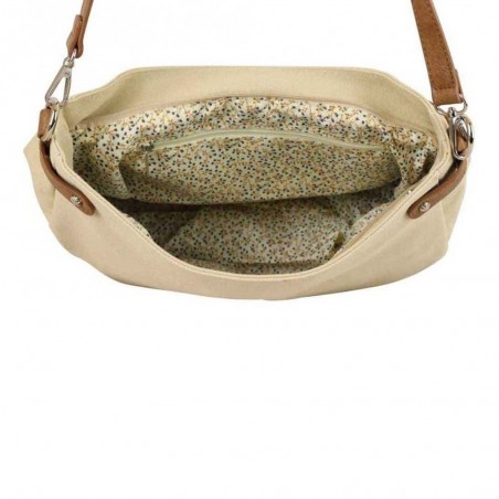 Sac bandoulière LES TROPEZIENNES "Molène" beige | Sac femme porté croisé original pas cher