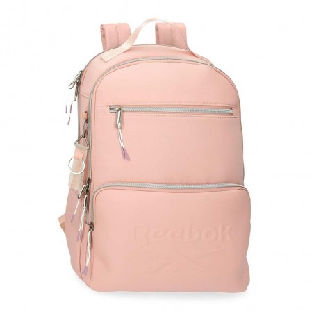 Sac à dos femme PC 13" REEBOK "Noah" rose nude | Sac ordinateur féminin style sportif pas cher