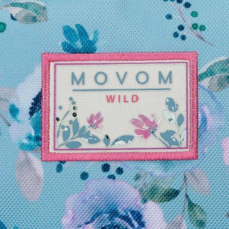 Sac de voyage MOVOM "Wild Flowers" bleu | Sac de sport enfant fille ado motif fleuri tendance pas cher