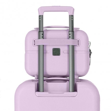 Vanity case rigide PEPE JEANS "Accent" lilas | Trousse de toilette fille femme violet mauve originale marque tendance