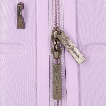 Vanity case rigide PEPE JEANS "Accent" lilas | Trousse de toilette fille femme violet mauve originale marque tendance