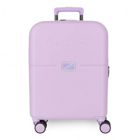 Valise cabine 55cm PEPE JEANS "Accent" lilas | Bagage avion petit format marque tendance mode femme fille