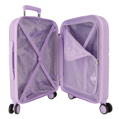 Valise cabine 55cm PEPE JEANS "Accent" lilas | Bagage avion petit format marque tendance mode femme fille