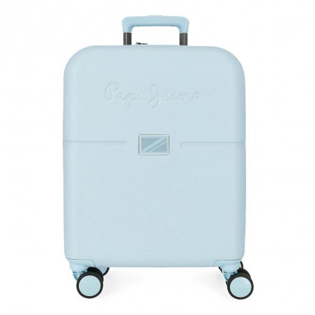 Valise cabine 55cm PEPE JEANS "Accent" bleu pastel | Bagage avion petit format marque tendance mode femme fille