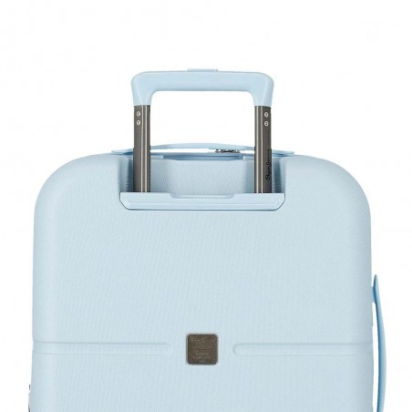 Valise cabine 55cm PEPE JEANS "Accent" bleu pastel | Bagage avion petit format marque tendance mode femme fille