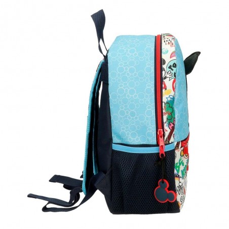 Sac à dos maternelle garçon Disney MICKEY "Be Cool" 32cm bleu | Petit cartable école dessin animé