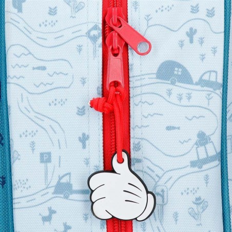 Sac à dos maternelle garçon Disney MICKEY "Road Trip" 33cm bleu | Petit cartable école dessin animé