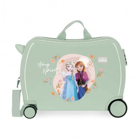 Valise trotteur LA REINE DES NEIGES "Strong Spirit" vert amande | Bagage enfant fille Disney princesse original solide