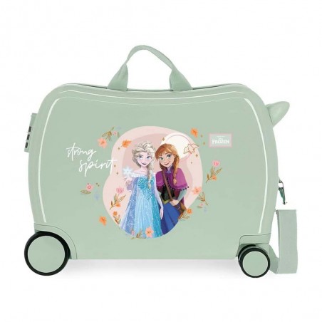 Valise trotteur LA REINE DES NEIGES "Strong Spirit" vert amande | Bagage enfant fille Disney princesse original solide