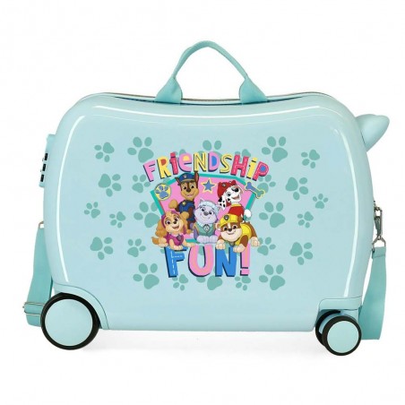 Valise trotteur PAT PATROUILLE "Friendship" turquoise | bagage enfant ludique chien fille