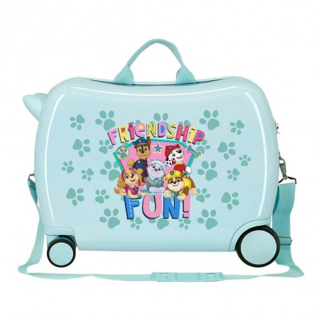 Valise trotteur PAT PATROUILLE "Friendship" turquoise | bagage enfant ludique chien fille