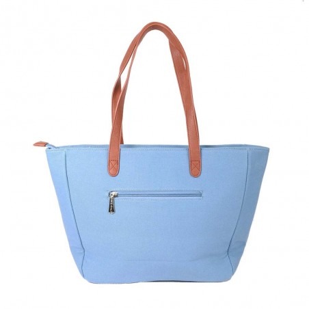 Cabas femme LES TROPÉZIENNES "Mojave" bleu | Sac shopping plage été pas cher