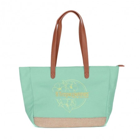 Cabas femme LES TROPÉZIENNES "Mojave" lagon turquoise| Sac shopping plage été pas cher Cabas femme LES TROPÉZIENNES "Mojave" lagon turquoise| Sac shopping plage été pas cher