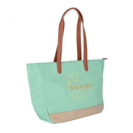 Cabas femme LES TROPÉZIENNES "Mojave" lagon turquoise| Sac shopping plage été pas cher