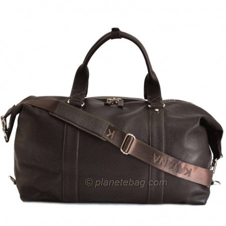 Sac de voyage en cuir KATANA marron foncé chocolat | Bagage homme taille cabine style luxe pas cher