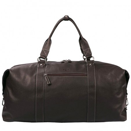 Sac de voyage en cuir KATANA marron foncé chocolat | Bagage homme grande taille style luxe pas cher