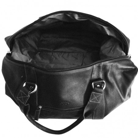 Sac de voyage en cuir KATANA noir | Bagage homme grande taille style luxe pas cher