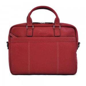 Cartable porte-ordinateur 15" en cuir KATANA rouge | Sacoche ordinateur femme PC 15 pouces classique élégant