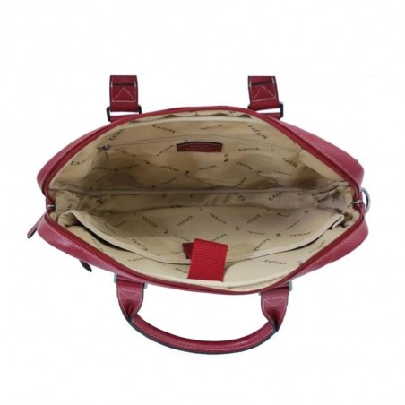 Cartable porte-ordinateur 15" en cuir KATANA rouge | Sacoche ordinateur femme PC 15 pouces classique élégant