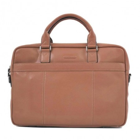 Cartable porte-ordinateur 15" en cuir KATANA marron clair | Sacoche ordinateur femme PC 15 pouces classique élégant