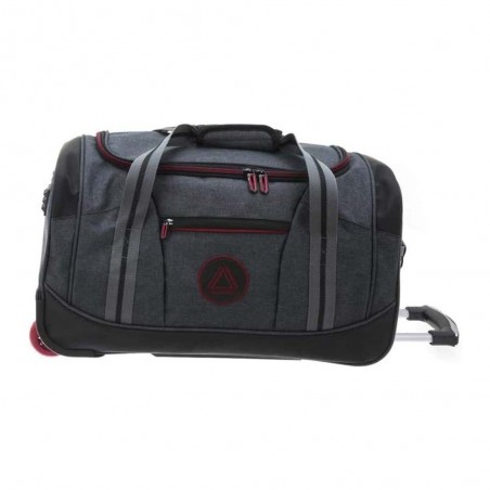 Sac de voyage à roulettes 50cm DAVIDTS "Travel in Grey" gris/rouge | Bagage trolley solide pas cher