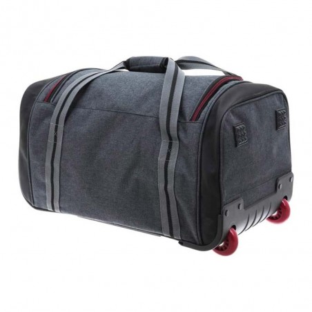 Sac de voyage à roulettes 50cm DAVIDTS "Travel in Grey" gris/rouge | Bagage trolley solide pas cher