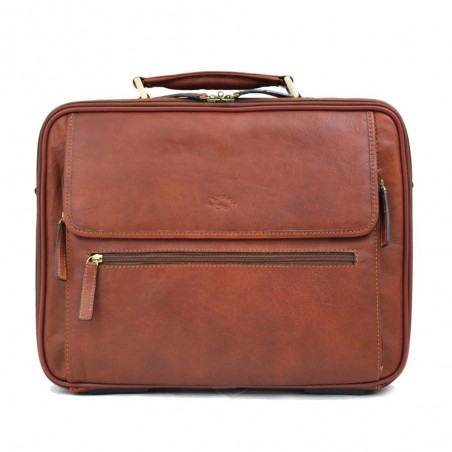 Attaché-case professionnel en cuir KATANA marron | Bagage business homme élégant qualité luxe