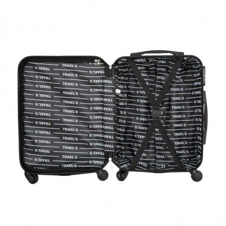 Set de 2 bagages TRAVEL'S "Bari" noir | valise cabine + valise underseat spécial vol low cost Easyjet Ryanair Set de 2 bagages TRAVEL'S "Bari" noir | valise cabine + valise underseat spécial vol low cost Easyjet Ryanair