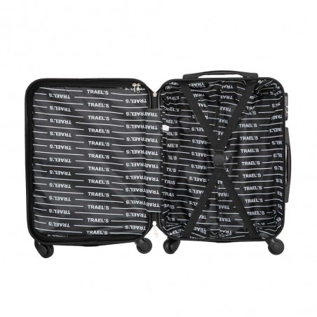 Set de 2 bagages TRAVEL'S "Bari" noir | valise cabine + valise underseat spécial vol low cost Easyjet Ryanair