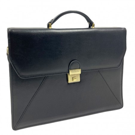 Cartable en cuir 2 soufflets KATANA noir | Porte-documents homme classique pas cher Cartable en cuir 2 soufflets KATANA noir | Porte-documents homme classique pas cher
