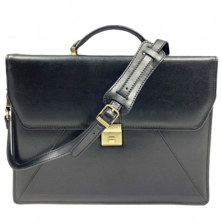 Cartable en cuir 2 soufflets KATANA noir | Porte-documents homme classique pas cher Cartable en cuir 2 soufflets KATANA noir | Porte-documents homme classique pas cher