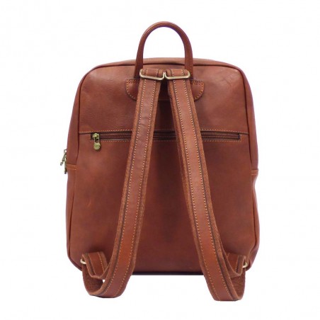 Sac à dos ville en cuir KATANA grand modèle marron | Sac femme élégant style classique vintage pas cher