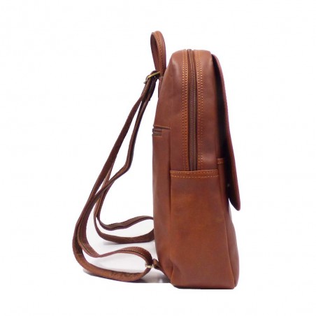 Sac à dos ville en cuir KATANA grand modèle marron | Sac femme élégant style classique vintage pas cher