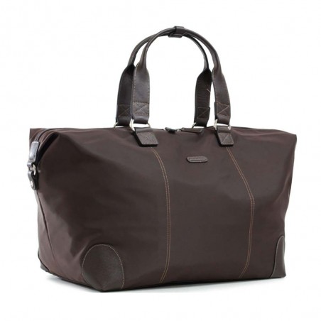 Sac de voyage KATANA nylon et cuir XL marron foncé chocolat | Bagage femme grand format élégant chic pas cher