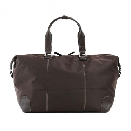 Sac de voyage KATANA nylon et cuir XL marron foncé chocolat | Bagage femme grand format élégant chic pas cher